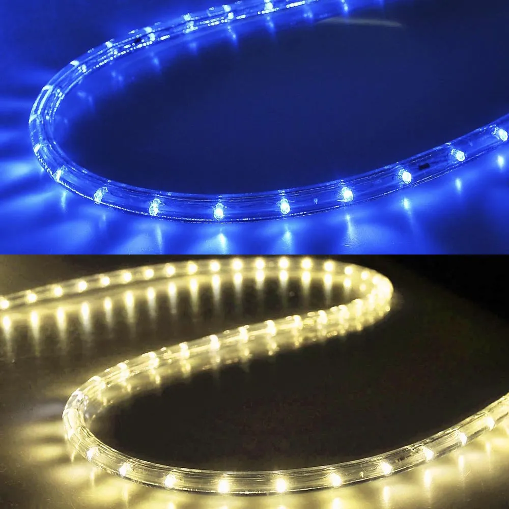 DIY 50ft Waterproof LED Rope Light with Power Cord Connector