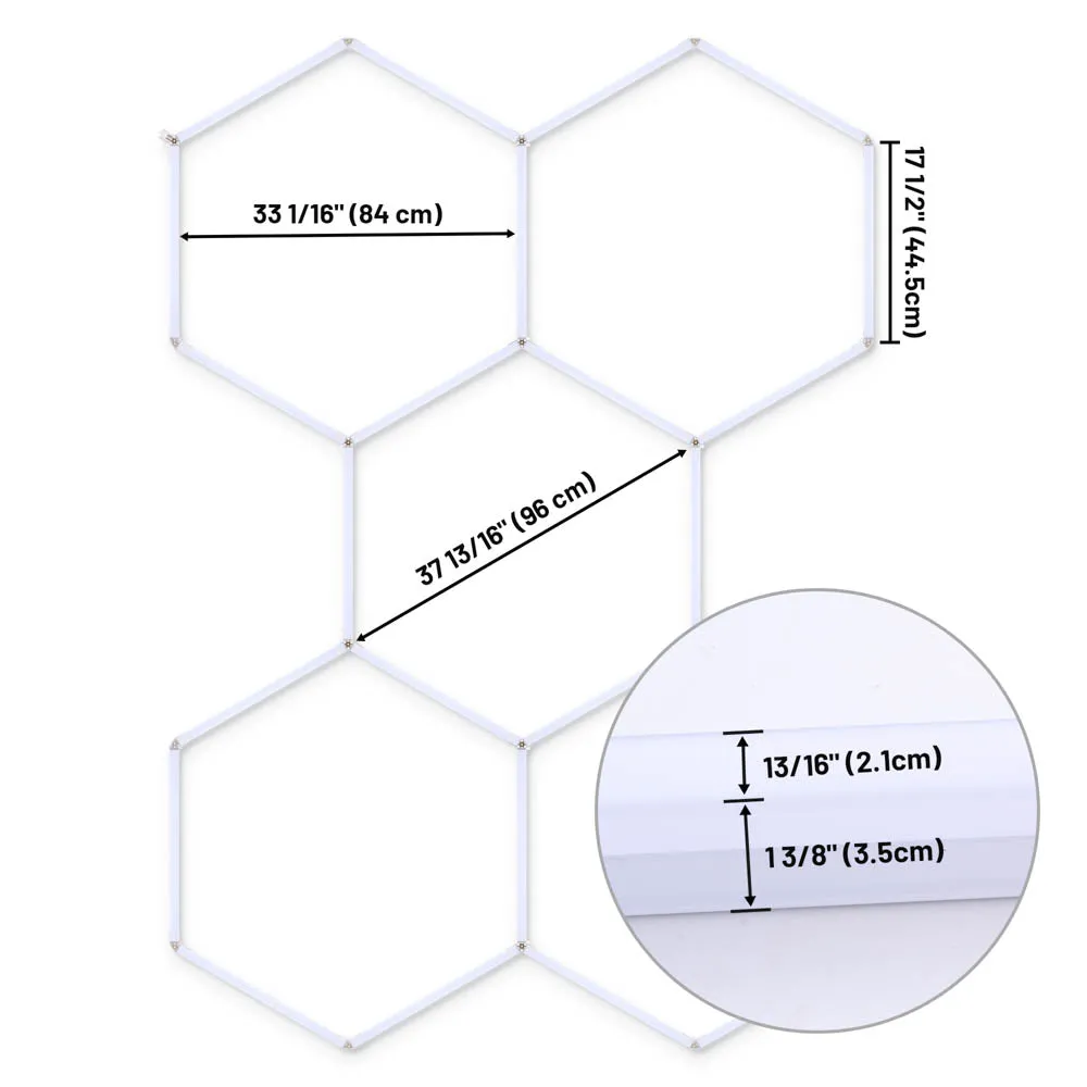 DIY Hexagon Lights Garage Workshop Hex Light Tube Set of 24