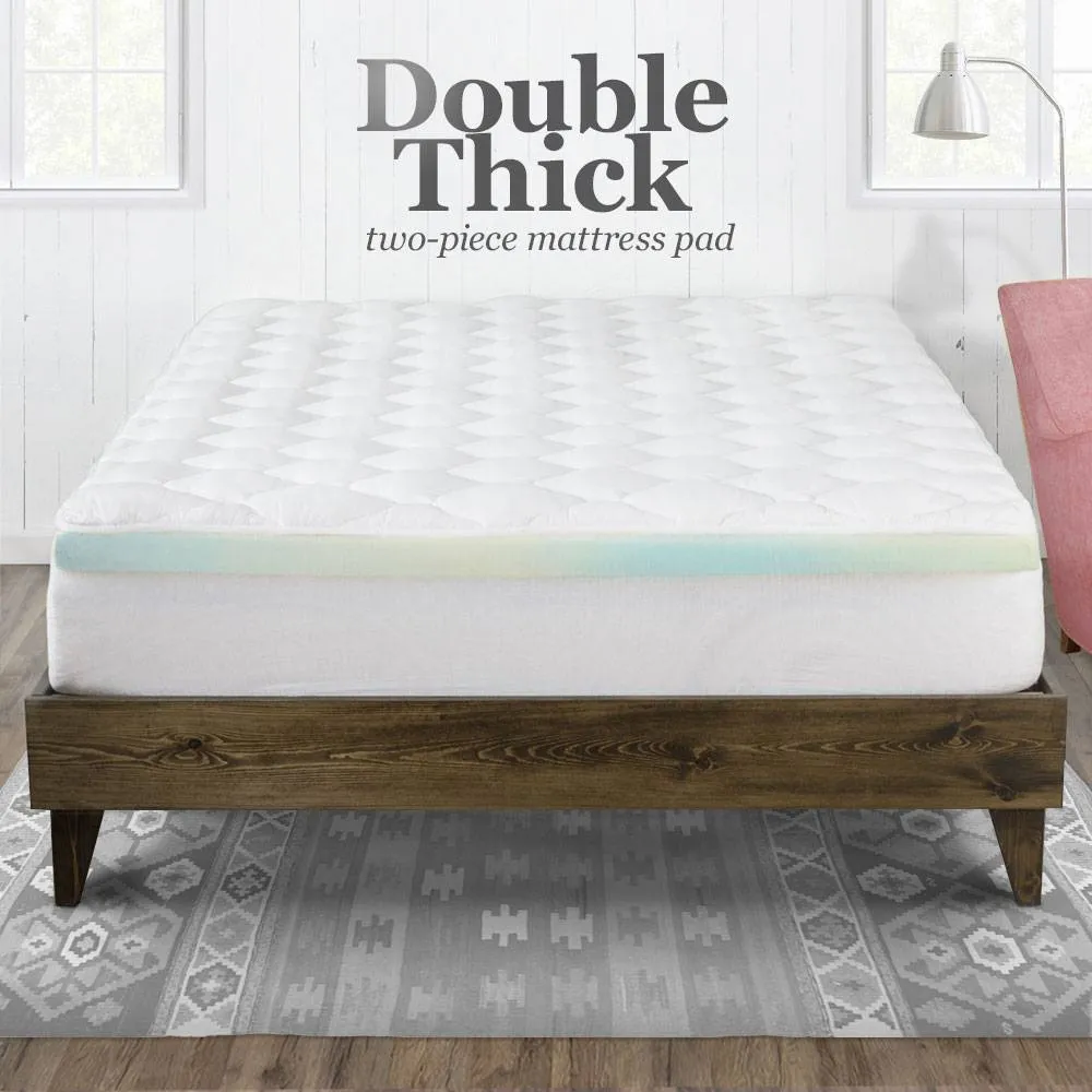 Double Thick 2-Piece Mattress Pad & Comfort Topper