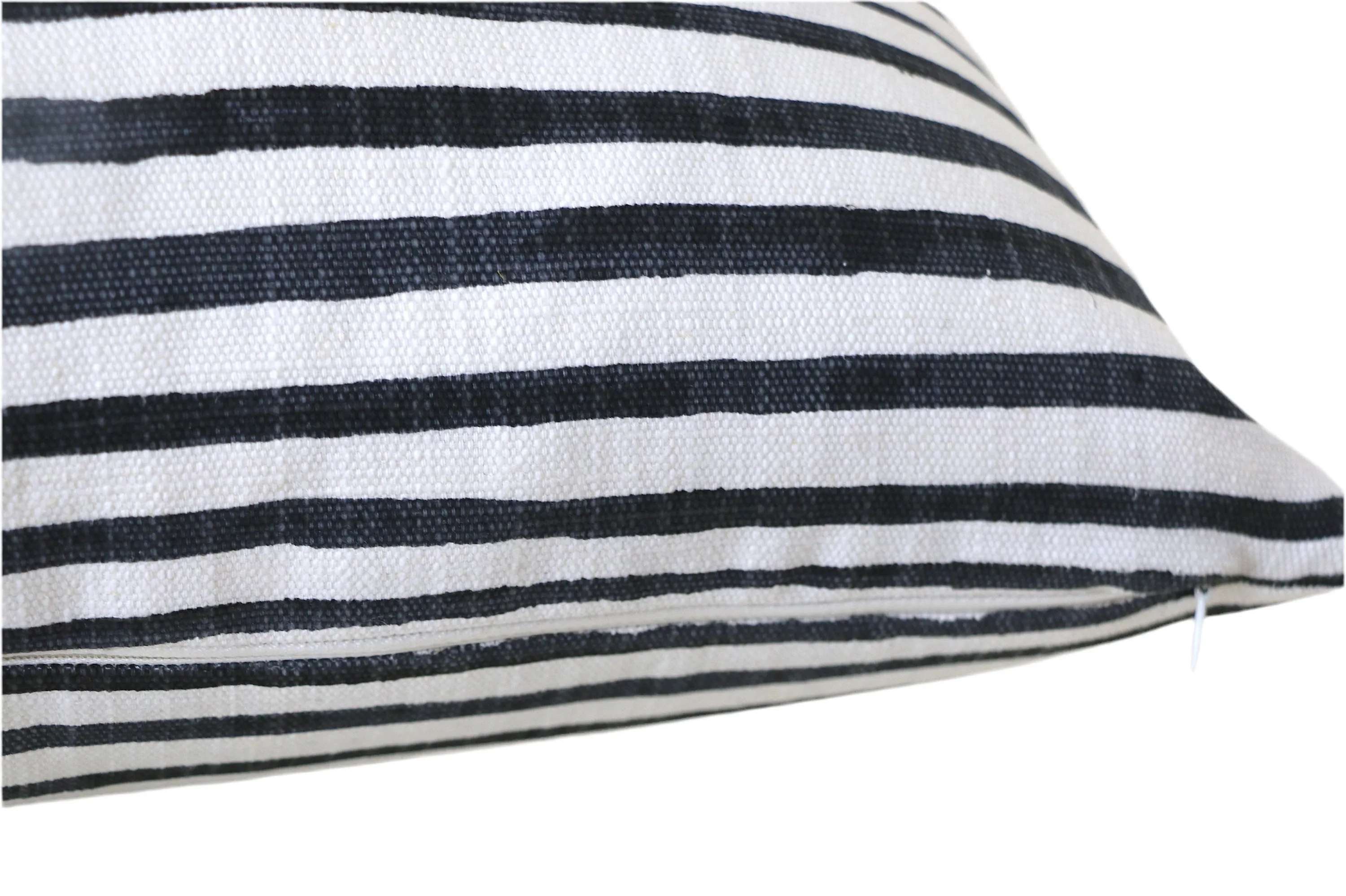 Drawn Stripe Pillow Cover / Black Ivory Stripe Pillow Cover / Black White 14x36 12x21 16x16 18x18 20x20 22x22 24x24 26x26 Zipper Pillow Case