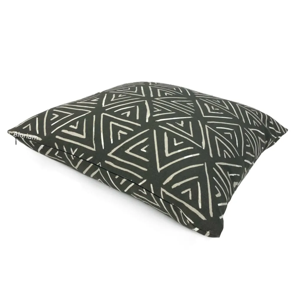 Dylan Black White Taupe Triangle Print Pillow Cover