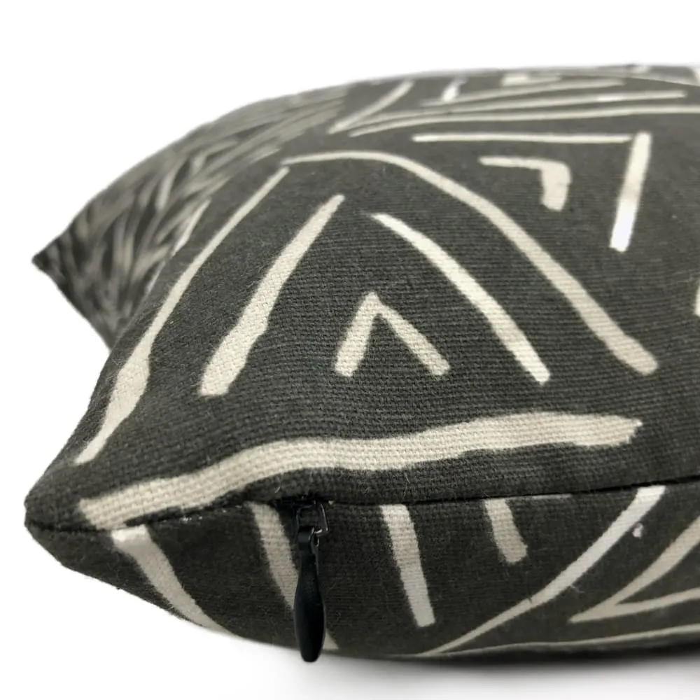 Dylan Black White Taupe Triangle Print Pillow Cover