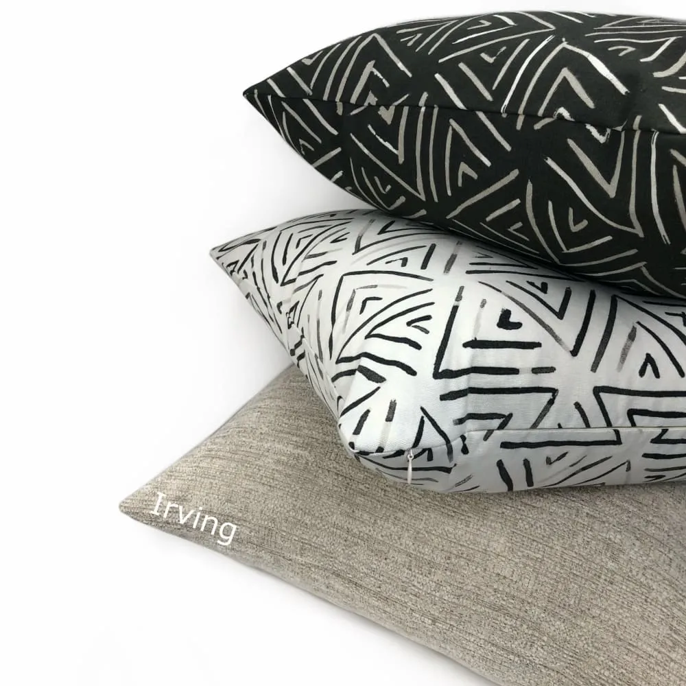 Dylan Black White Taupe Triangle Print Pillow Cover