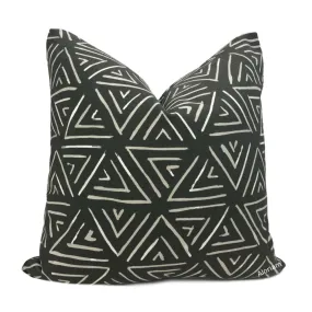 Dylan Black White Taupe Triangle Print Pillow Cover