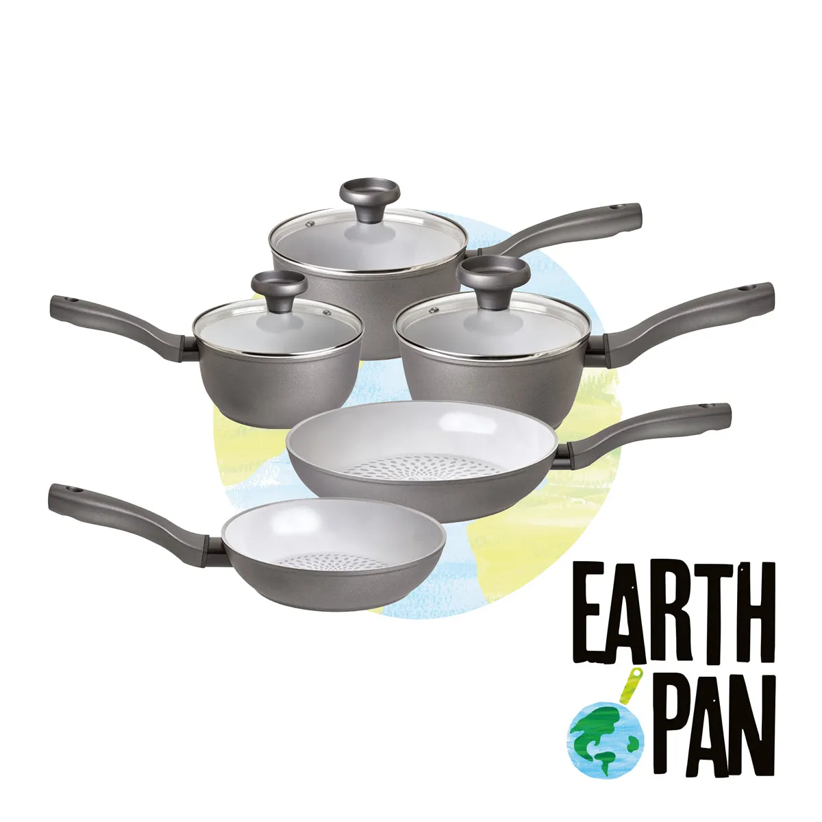 Earth Pan Ceramic Non-Stick Saucepan & Frying Pan Set - 5 Piece