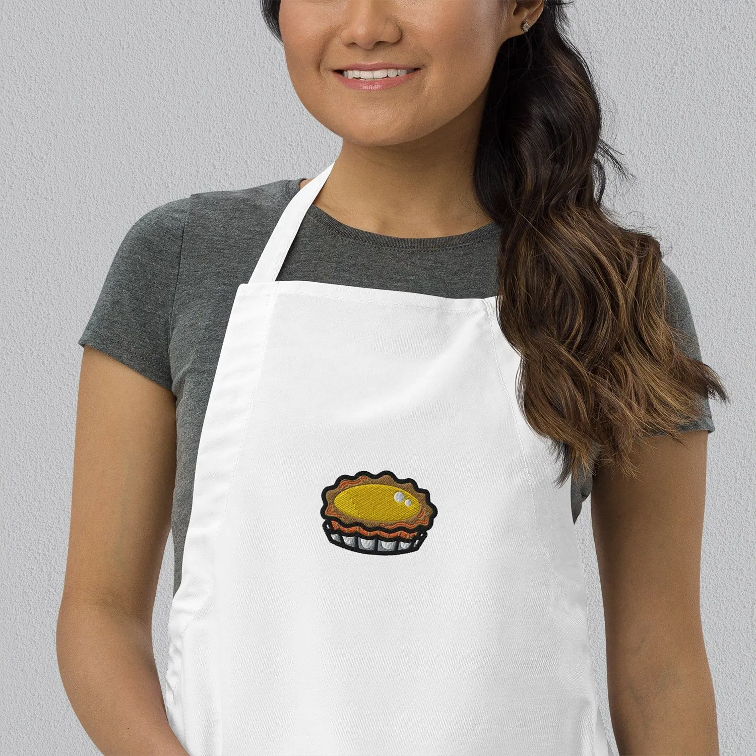 Egg Tart Embroidered Apron