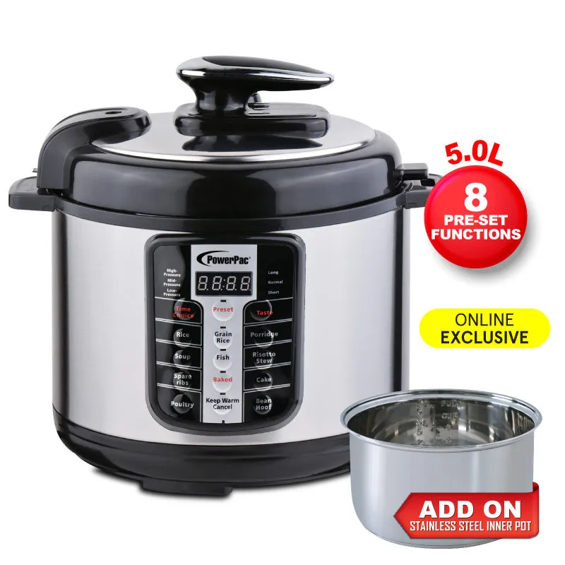 Electric Pressure Cooker With Stainless Steel Pot 5.0L (PPC511 SSPOT)