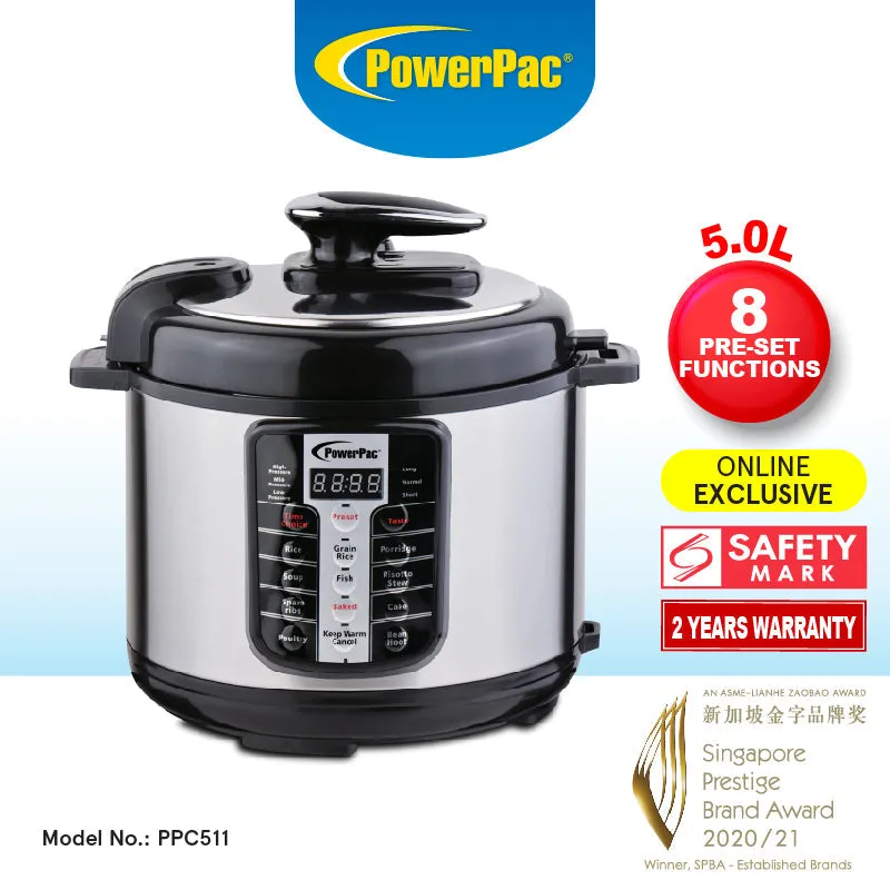 Electric Pressure Cooker With Stainless Steel Pot 5.0L (PPC511 SSPOT)