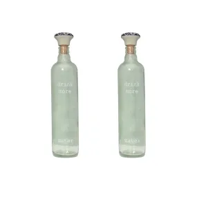 Ellementry Drink More Glass Bottle with Cork (750 ML)| Water and Milk Bottle for Fridge | Clear and Transparent Bottles for Home & Office | BPA Free | Stylish and Premium Wine Bottle- Set of 2