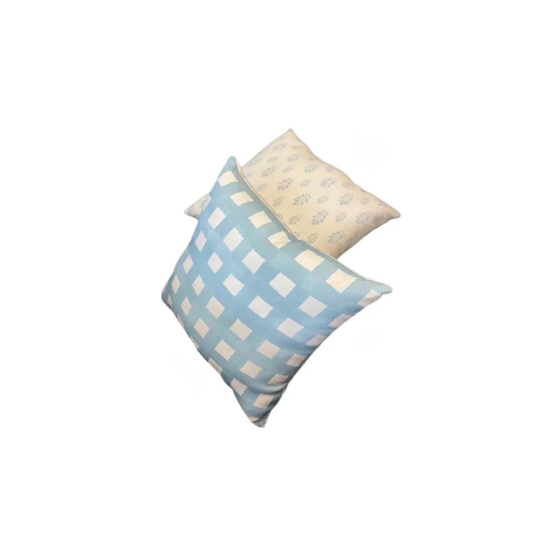 Ellie Plaid Blue Pillow