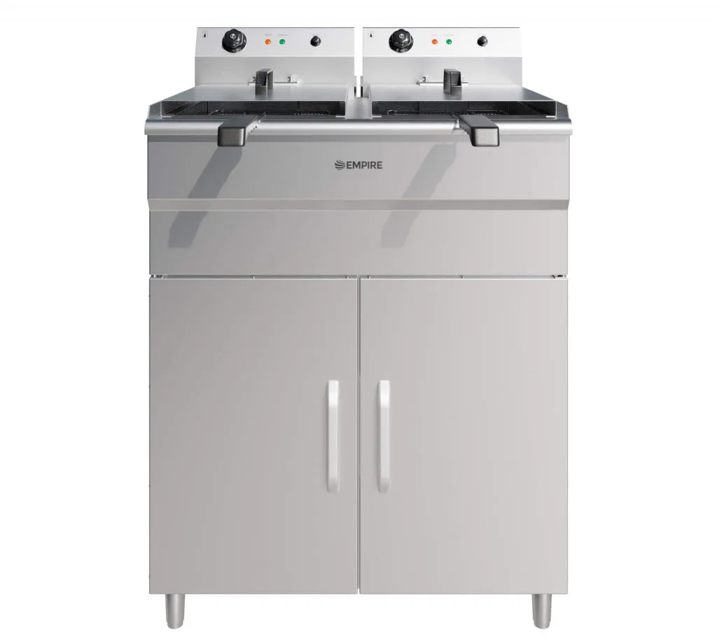 Empire Twin Tank Electric Free Standing Fryer 2 x 12 Litre - EMP-FSEF-10V-2