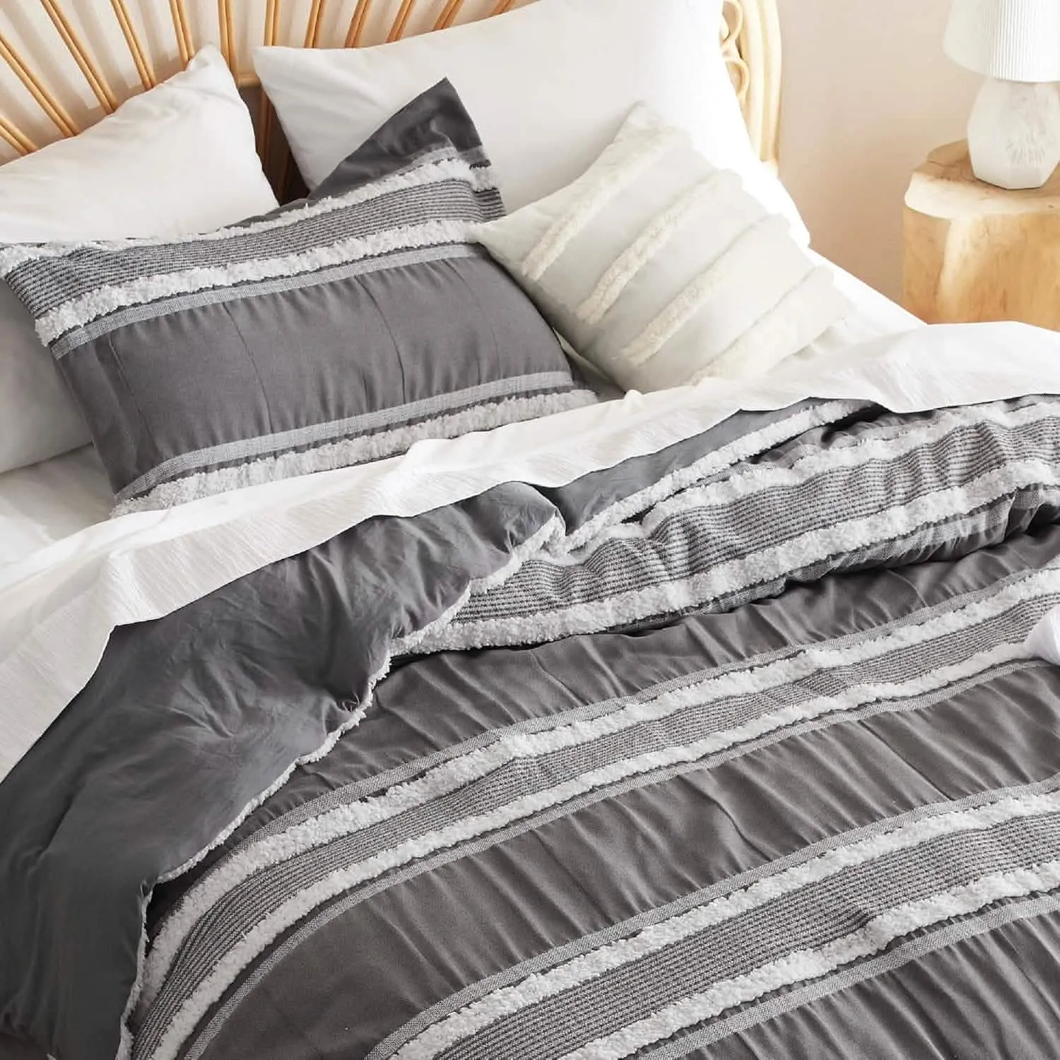 Exotic Foliage Dark Grey Comforter Set