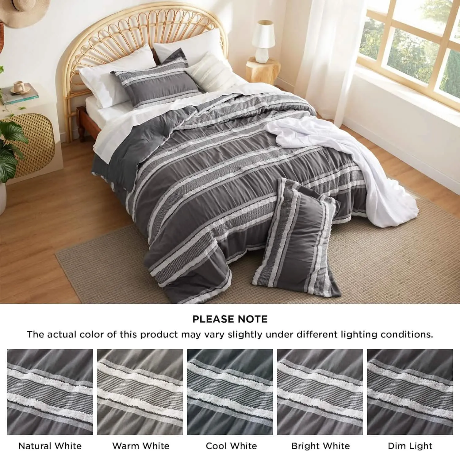 Exotic Foliage Dark Grey Comforter Set