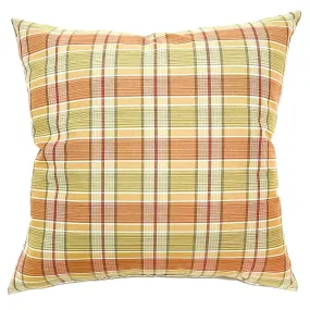 Farmhouse Plaid Cotton Throw Pillow Cover 24x24