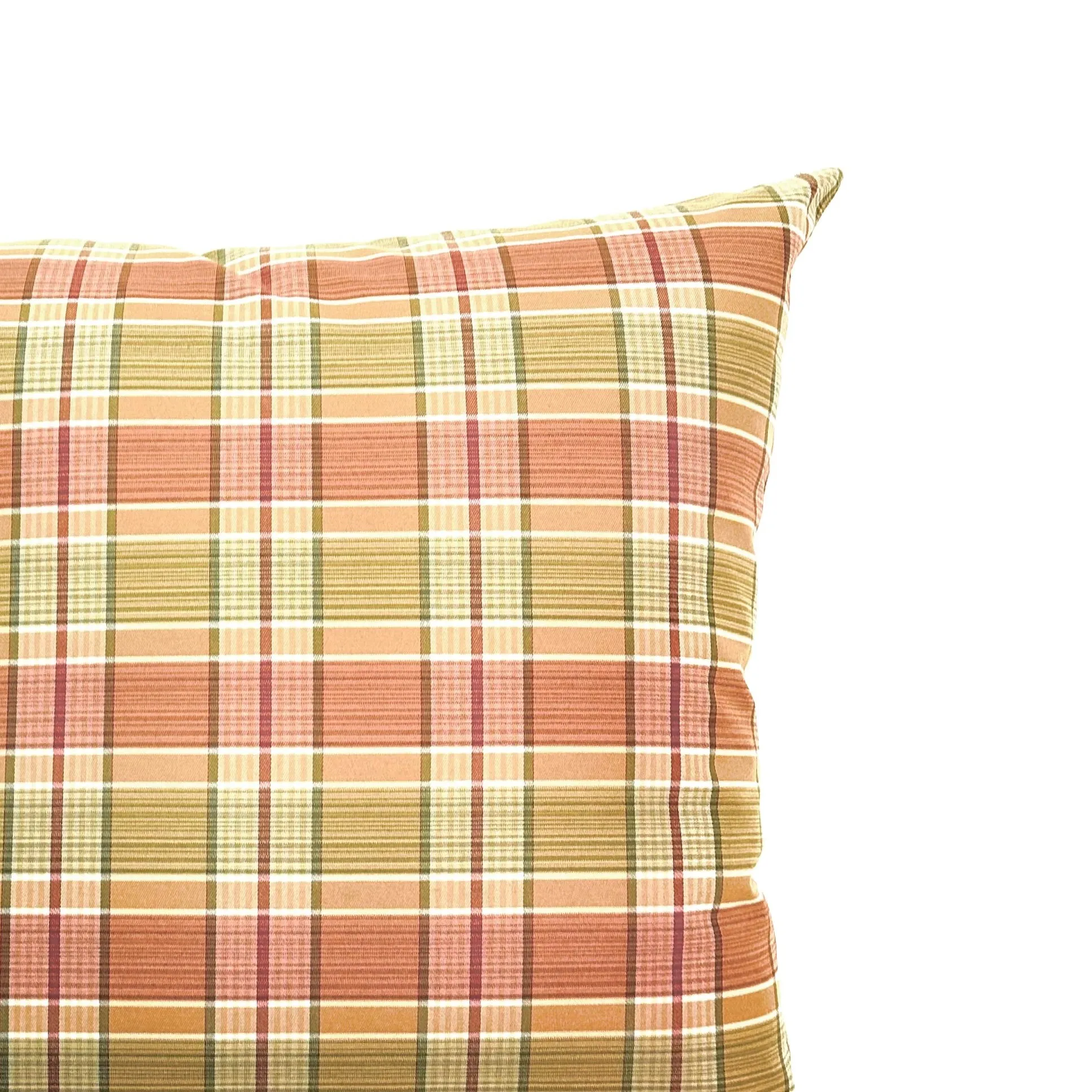 Farmhouse Plaid Cotton Throw Pillow Cover 24x24