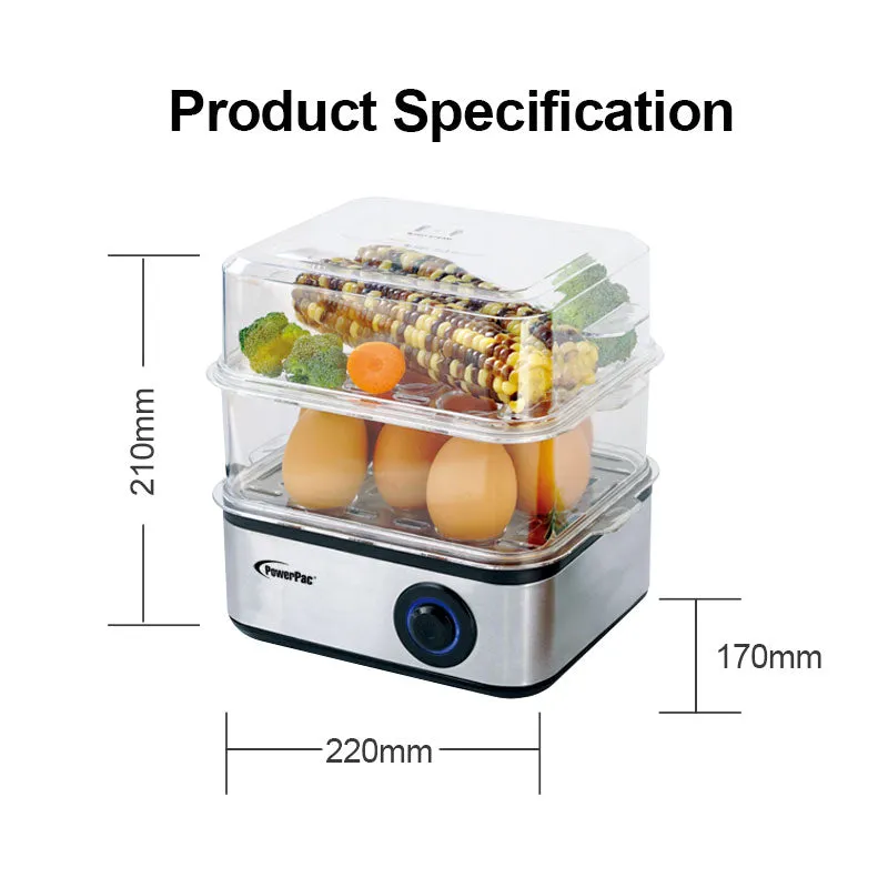 Food steamer 2.5L Multifunction 2 Tier Steamer (PPS706)