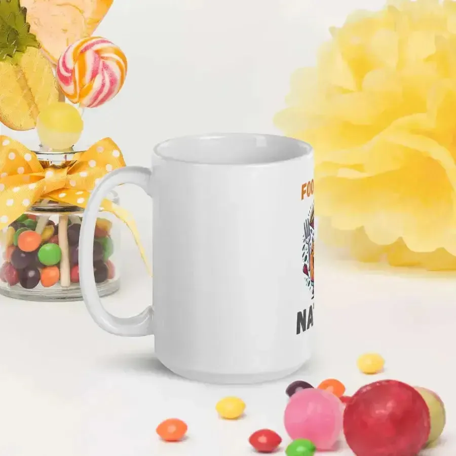 Foody by nature white glossy mug