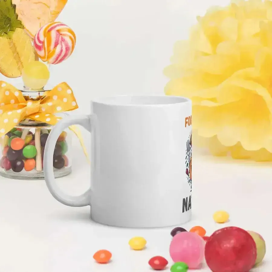 Foody by nature white glossy mug