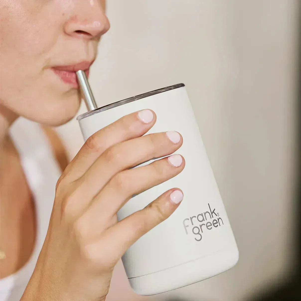 Frank Green Iced Coffee Cup with Straw - Cloud