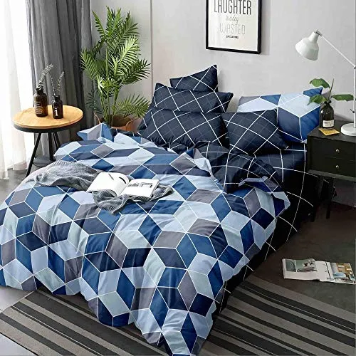 Fresh From Loom Cotton Double Bed Comforter; Double Bedsheet and 2 Pillow Cover; Set of 4 Pieces, Size Double Bed, Multi Color