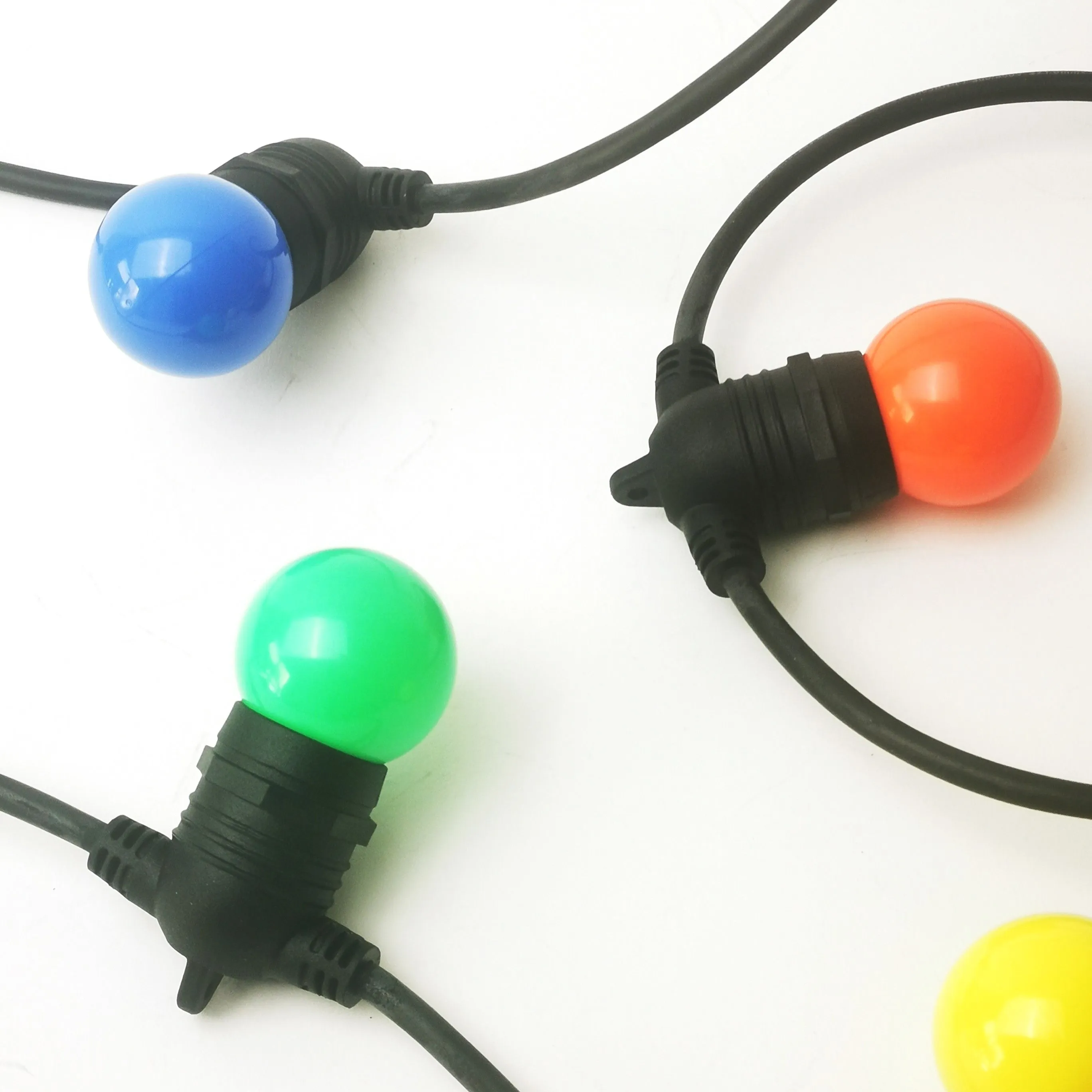 G45 Colour Bulb | 10m 10 Bulbs | Flush Mount Festoon Lights