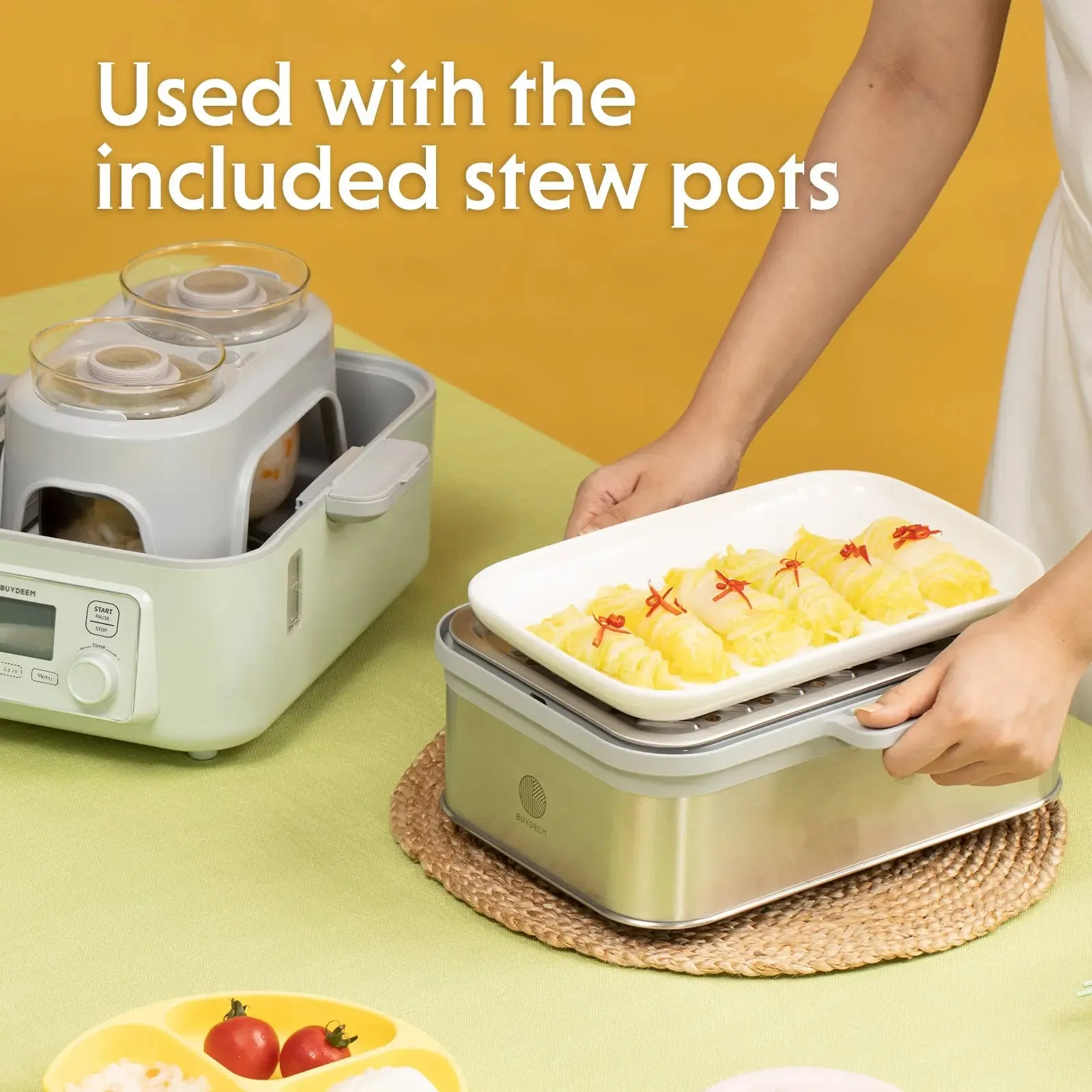 G563 Electric Food Steamer 5QT (Stew Pots Included)