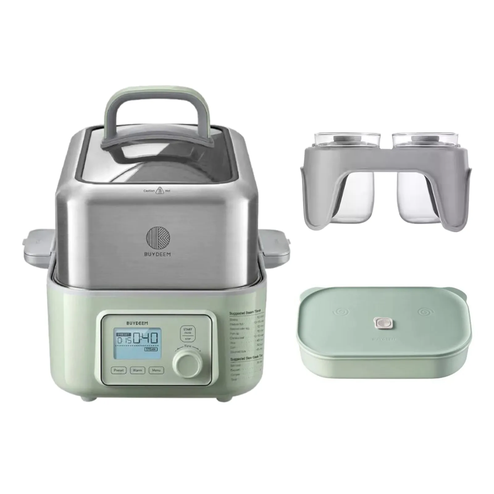 G563 Electric Food Steamer with Ceramic Lunch Box - Bundle Offer