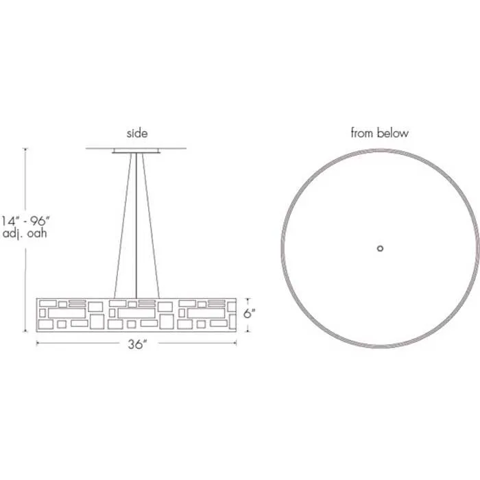 Genesis 11211-36-SFM Indoor/Outdoor Semi Flush Mount Pendant By Ultralights Lighting