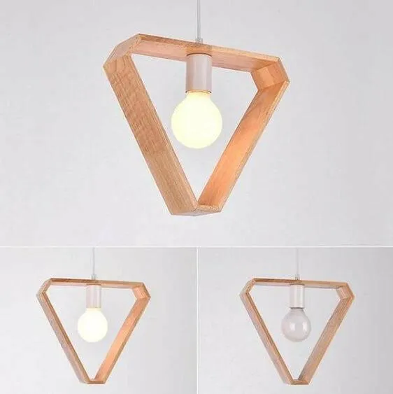 Geometric Hanging Wooden Lights