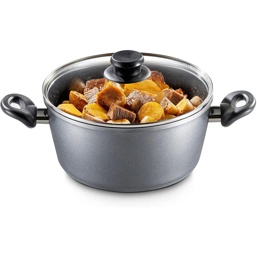 GOURMEX Black Induction Casserole Pot