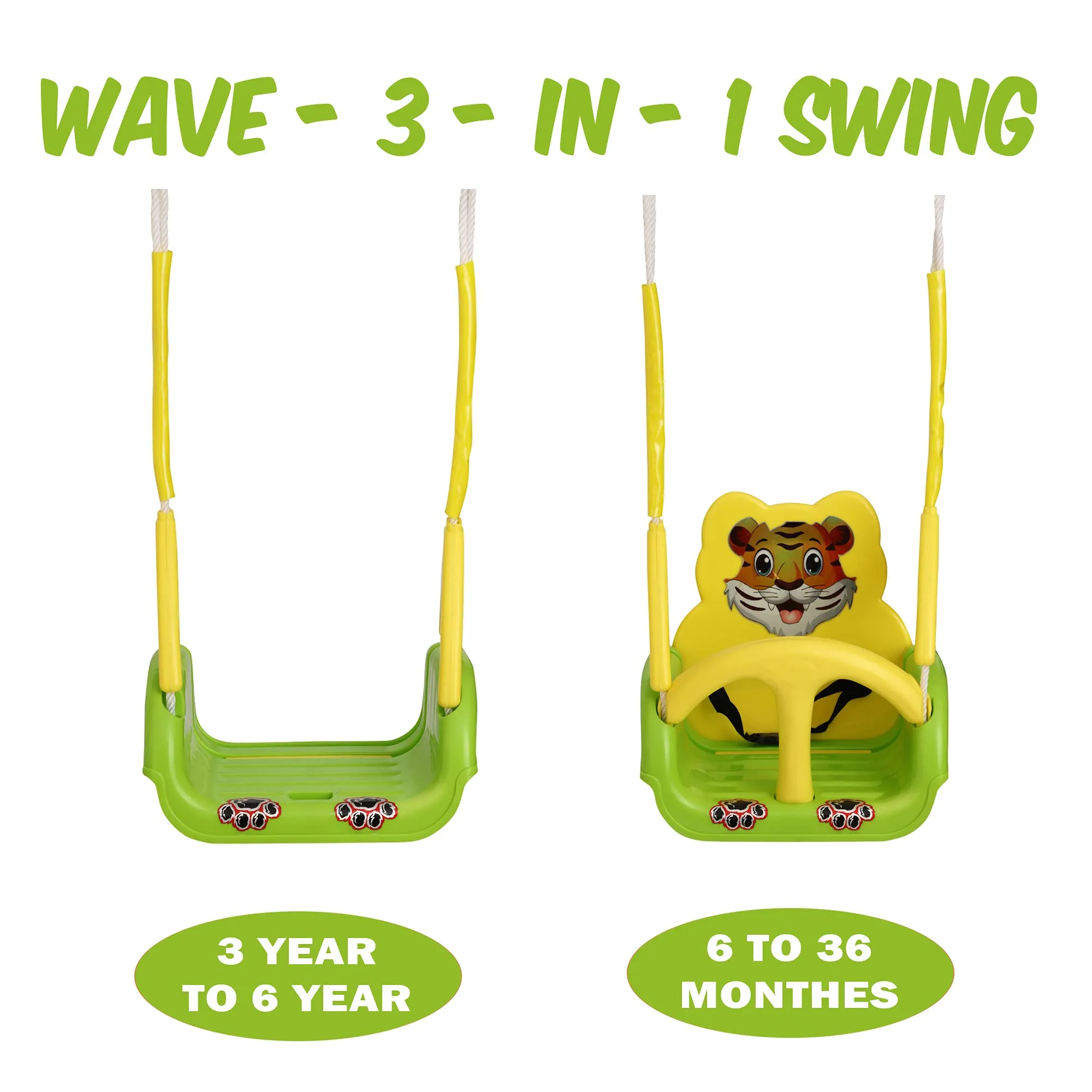 Goyal's Plastic Baby Musical Swing With 4 Stages Multiple Age Settings, 9 Months- 6 Years- (Green), 39 Centimeters