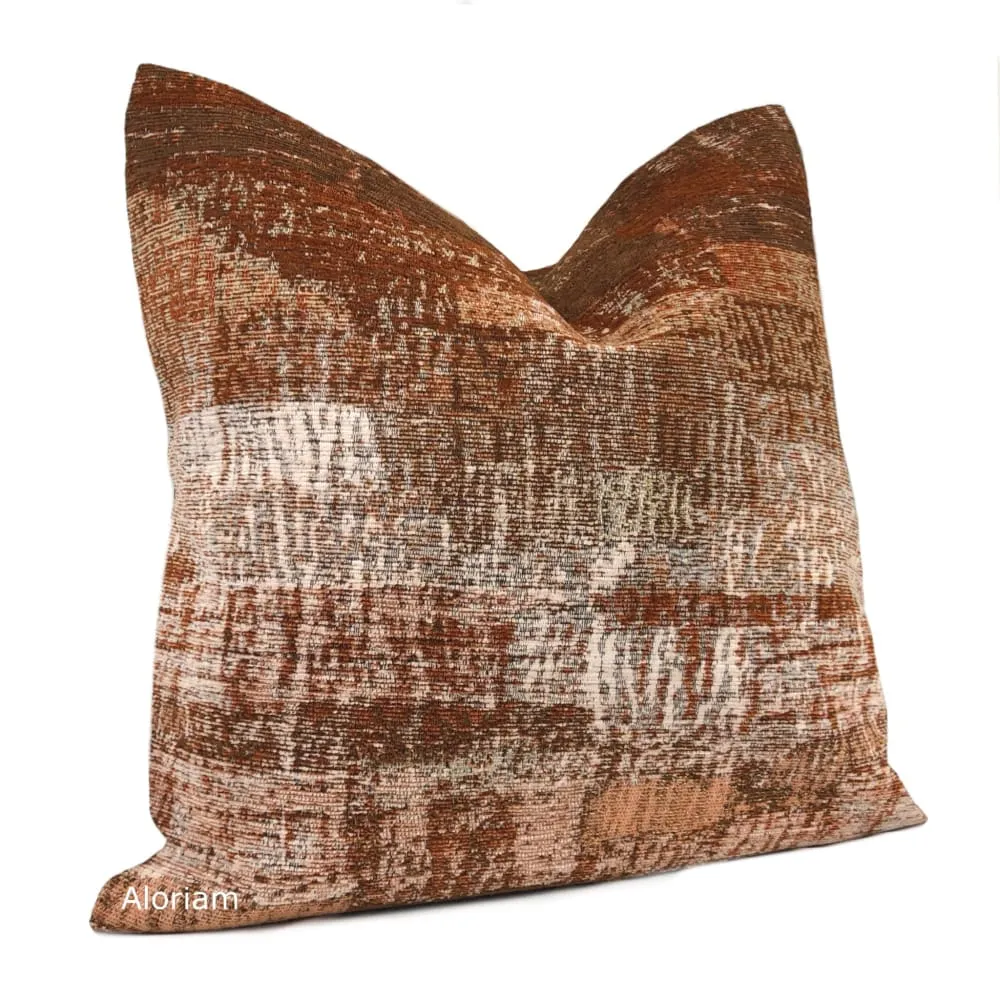 Grand Teton IV Rust Terracotta Brown Texture Pillow Cover