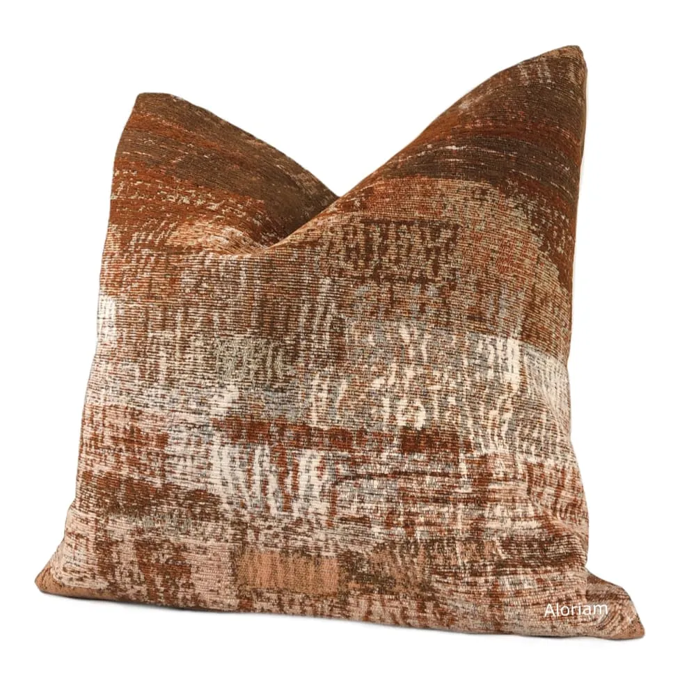 Grand Teton IV Rust Terracotta Brown Texture Pillow Cover