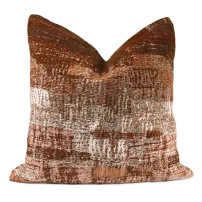 Grand Teton IV Rust Terracotta Brown Texture Pillow Cover