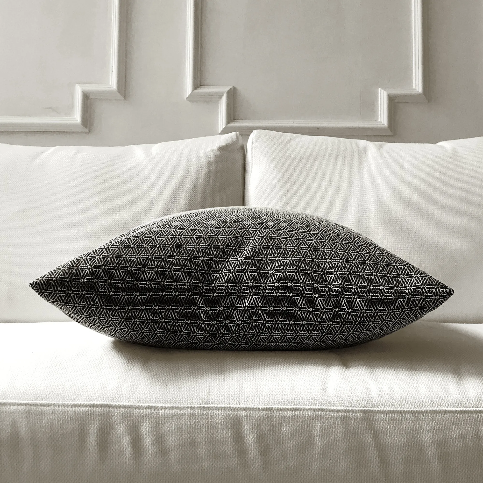 Gray Modern Geometric Throw Pillow Cover 22x22