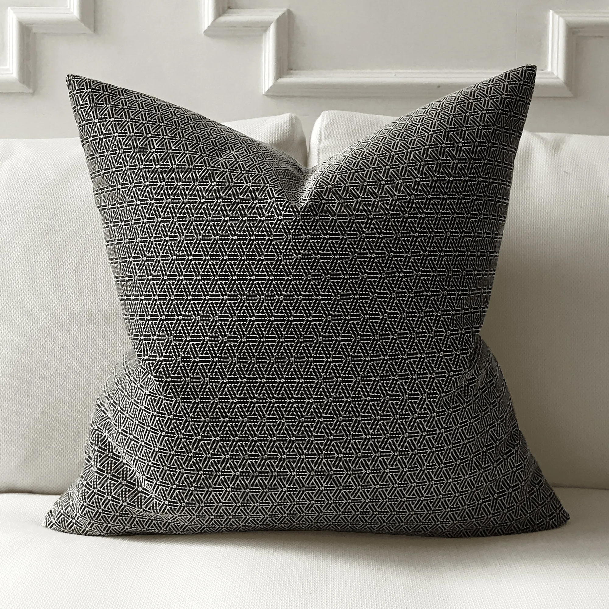 Gray Modern Geometric Throw Pillow Cover 22x22