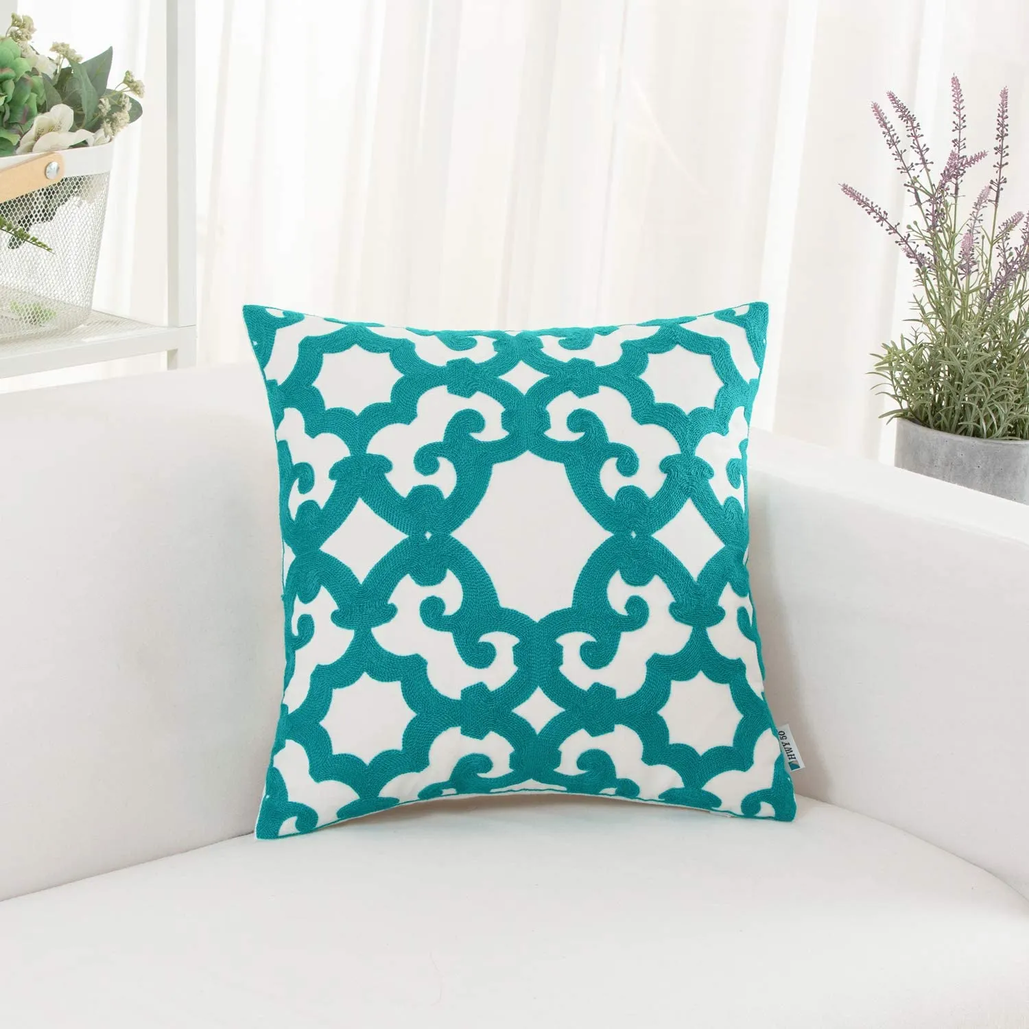 Green Geometric Pillow