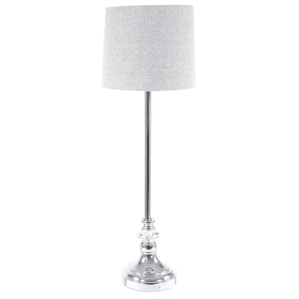 Grey Genoa Chrome Buffet Table Lamp 61cm