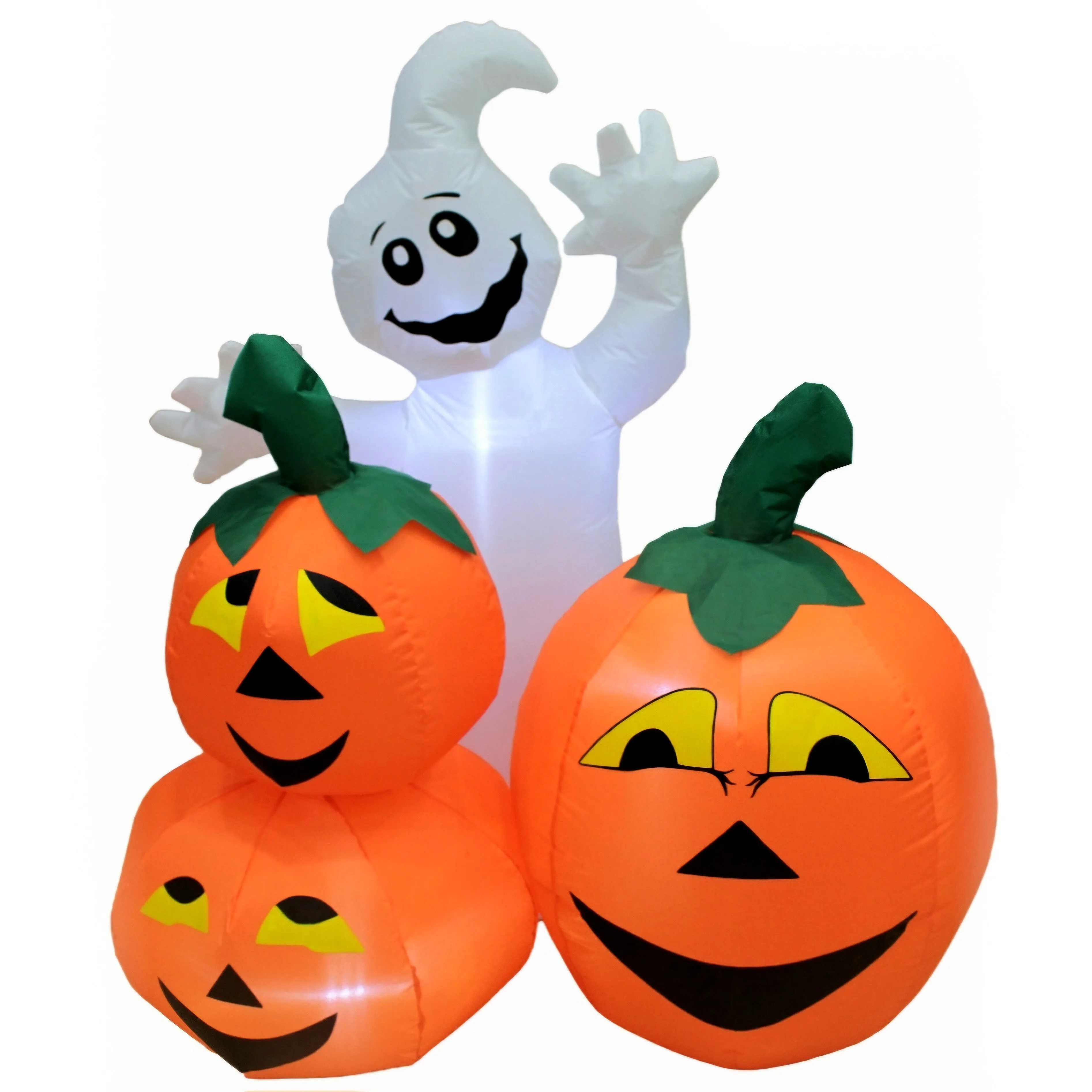 Halloween Ghost with Pumpkins - 4FT Tall Illuminated Inflatable