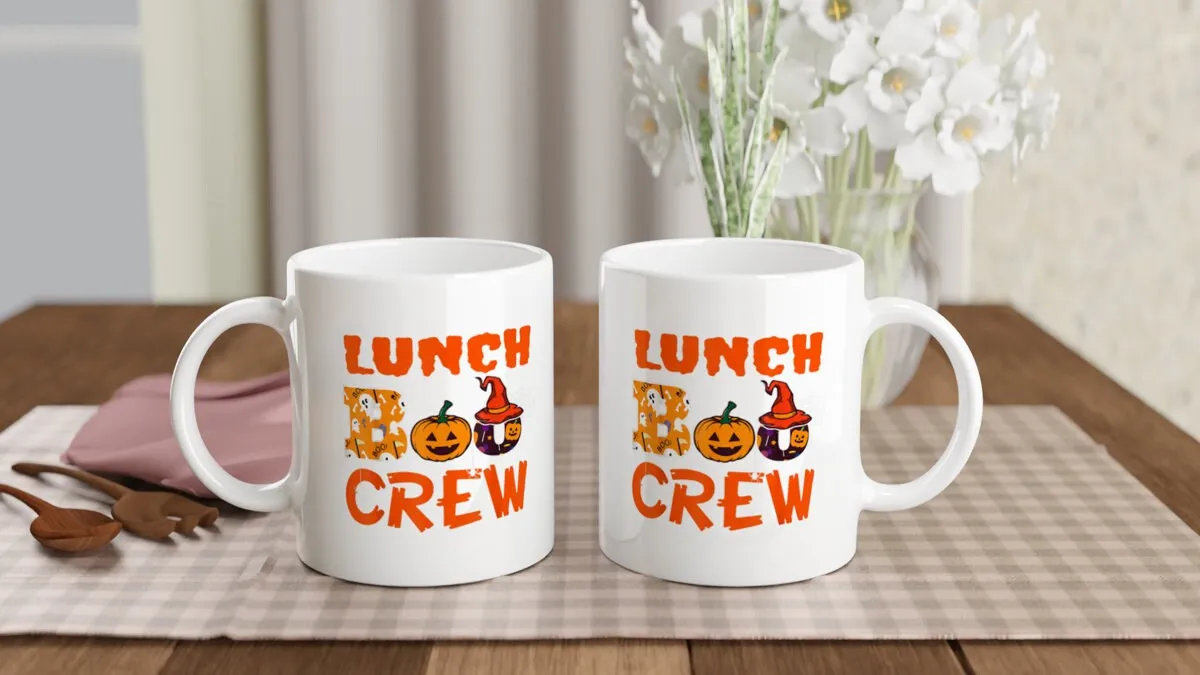 halloween  lunch Boo Crew mug  ,Halloween mug  , Boo Crew mug ,  ceramic halloween mug , Funny crew mug , halloween Gift,