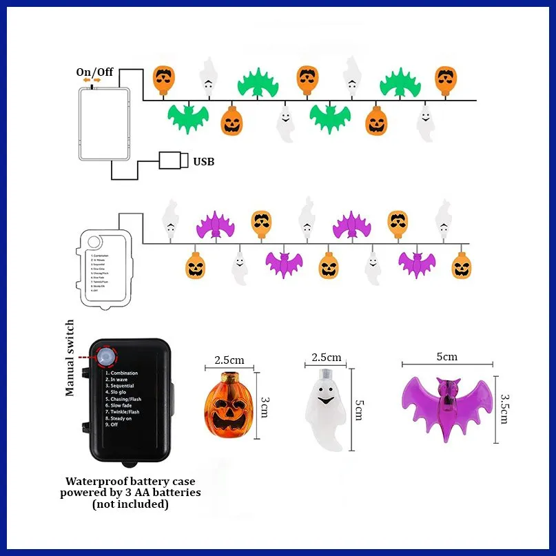 Halloween String Lights Decoration: Easy Setup (3, 6 & 10m)