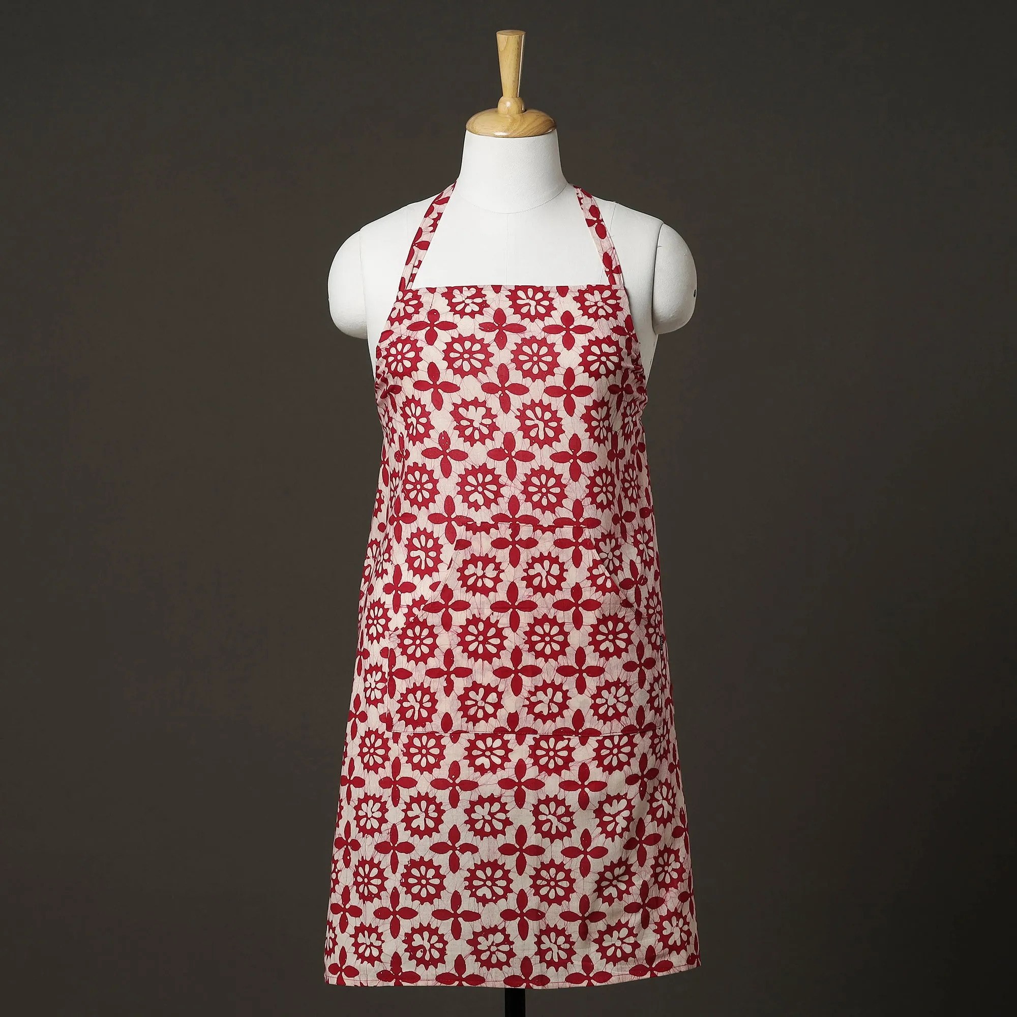 Hand Batik Printed Cotton Apron with Pocket