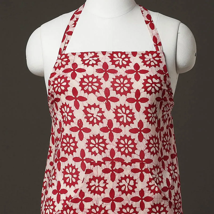 Hand Batik Printed Cotton Apron with Pocket