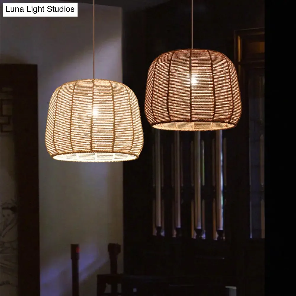 Handmade Hemp Rope Pendant Light for Restaurants