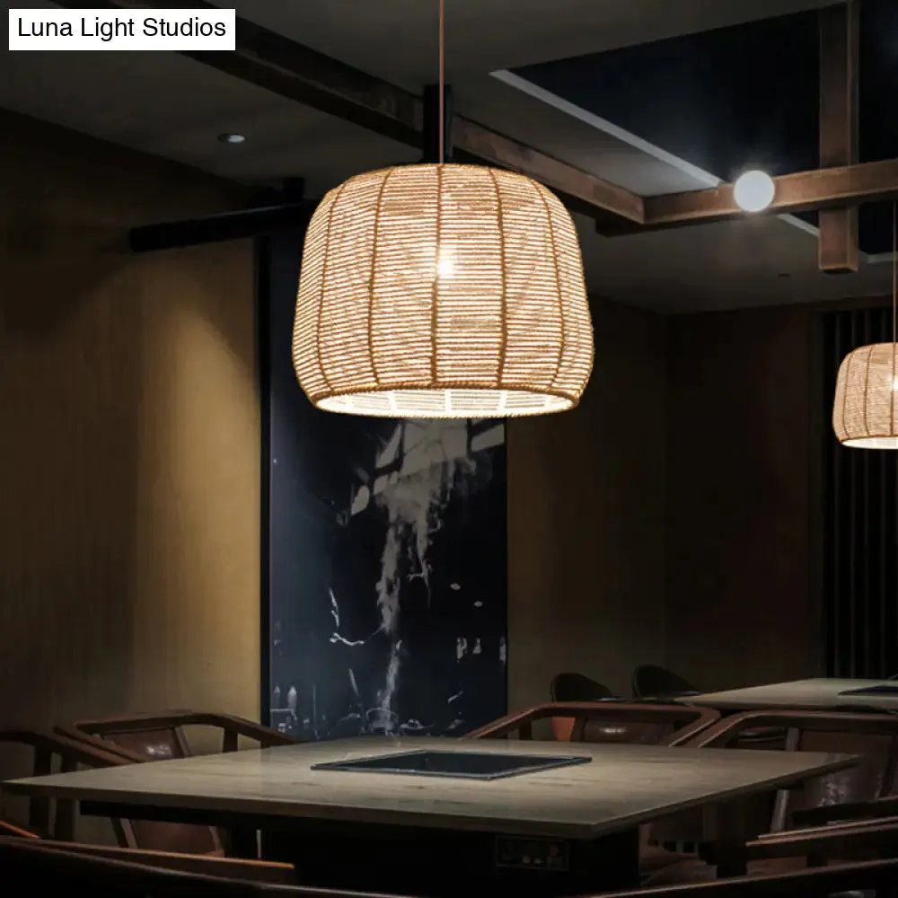 Handmade Hemp Rope Pendant Light for Restaurants