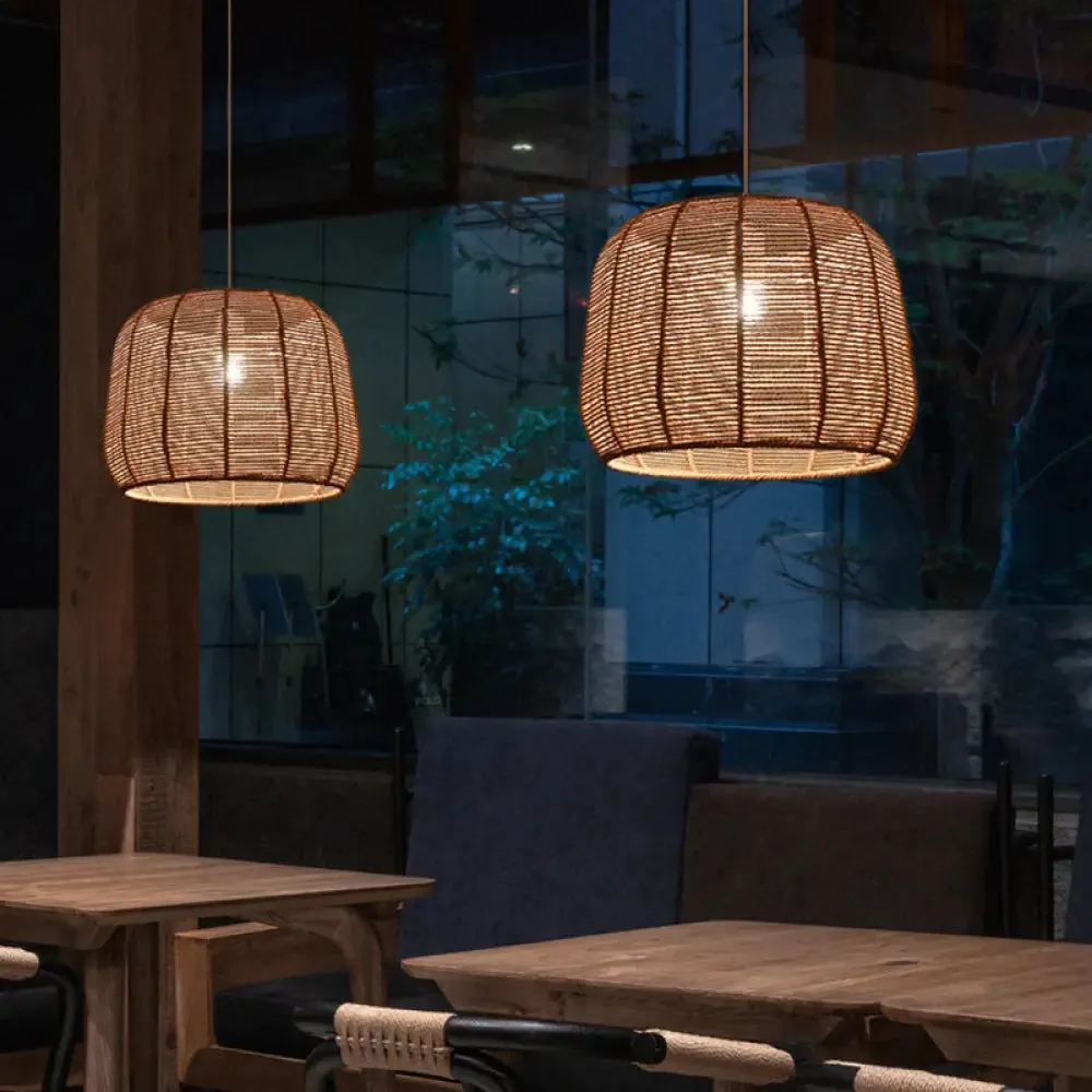 Handmade Hemp Rope Pendant Light for Restaurants