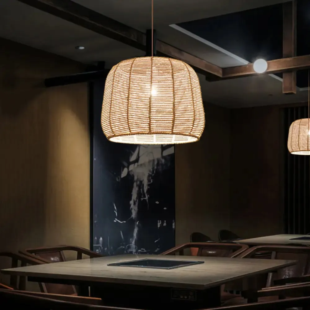 Handmade Hemp Rope Pendant Light for Restaurants