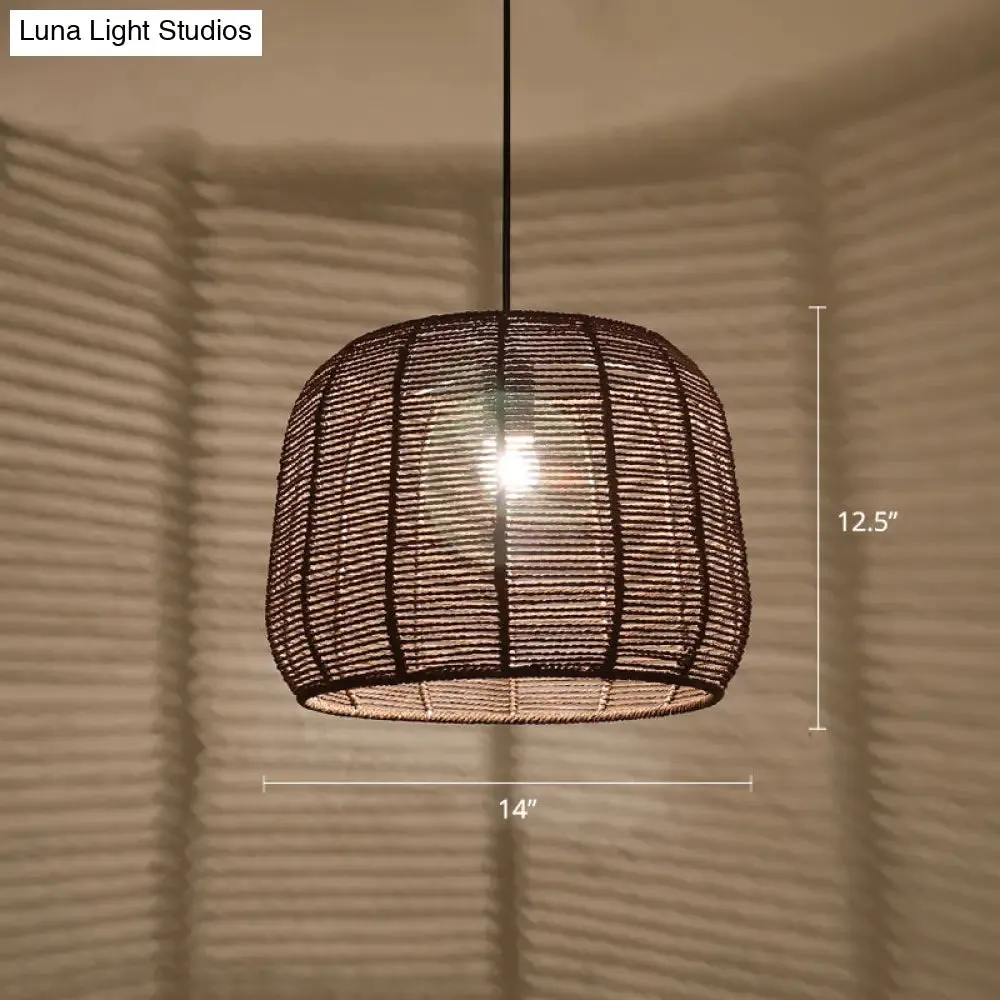 Handmade Hemp Rope Pendant Light for Restaurants