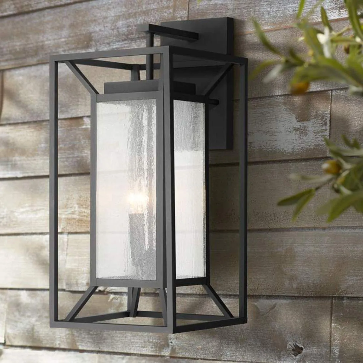 Harbor View 25 in. 4 Lights Outdoor Wall Lantern Black Finish