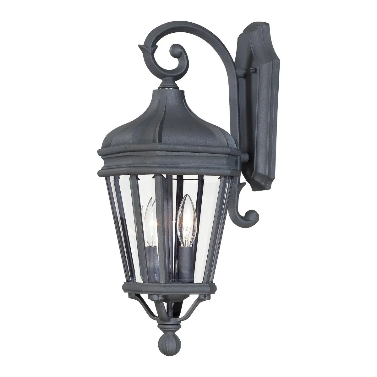 Harrison 28 in. 2 Lights Outdoor Wall Lantern Black Finish